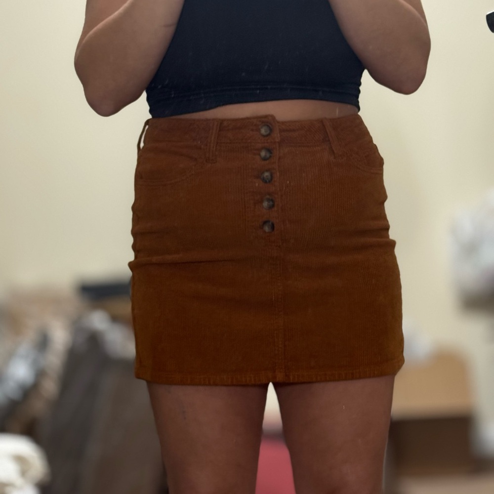 Brown Corduroy Mini Skirt by Cello - Picture 1 of 7